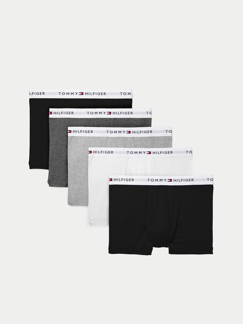 Férfi Tommy Hilfiger Pamut classics trunk 5pk Trunks Szürke | HU 1290VRW